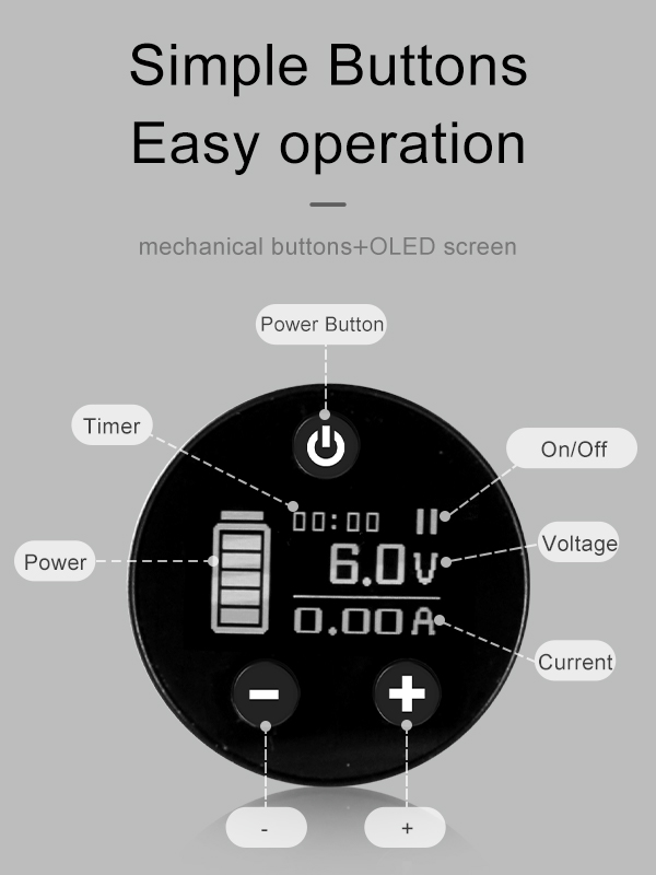 OLED Wireless Tattoo Power Supply