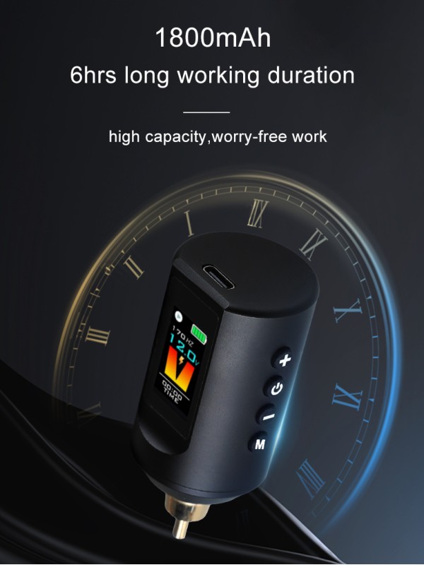 OLED Color Screen Wireless Tattoo Power Supply