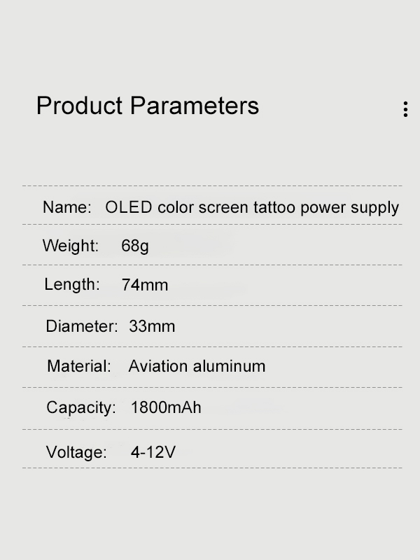 OLED Color Screen Wireless Tattoo Power Supply