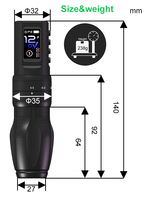 Color Screen Wireless Tattoo Pen Machine PRO